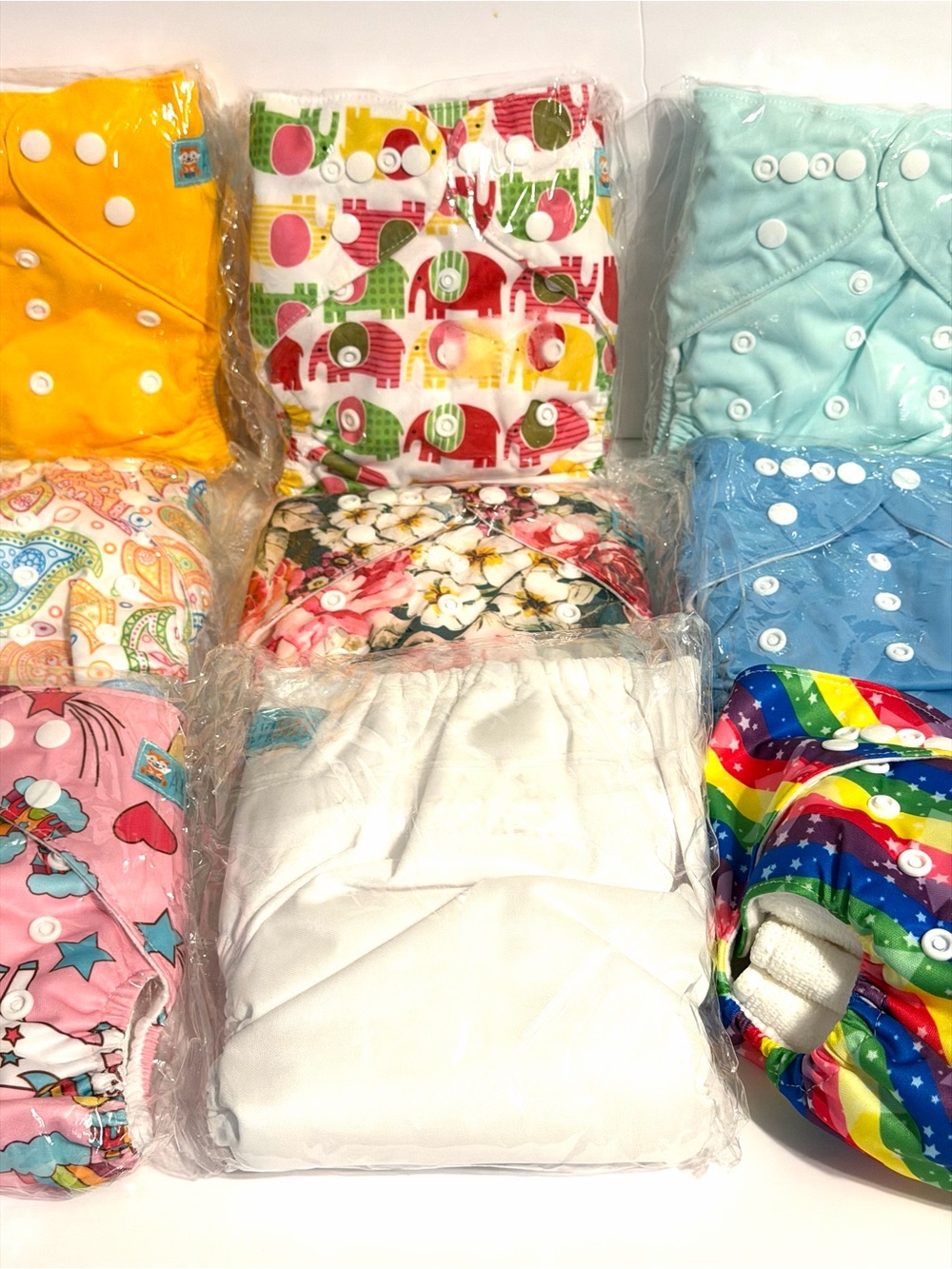 Alvababy Set of 9 Colorful Assorted Kids Cloth Diaper Covers with Diapers